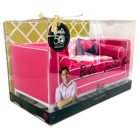 Barbie Jonathan Adler Sofa Couch Pink Happy Chic Gift Set Anniversary NRFB READ - Picture 8 of 16